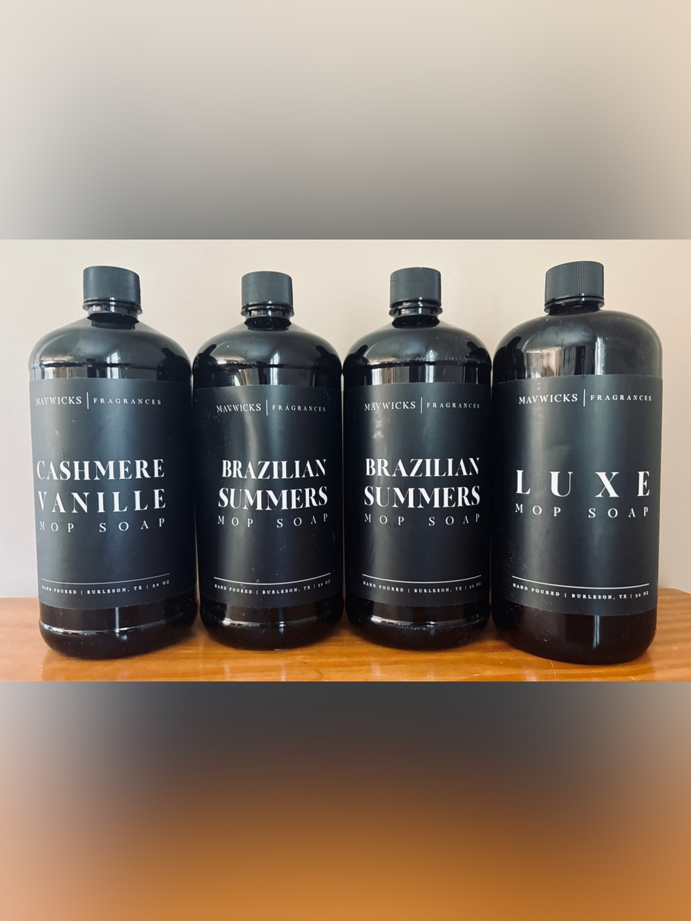 (4) NEW Mavwicks Laundry Liquid Detergent 32OZ Fragrance Mop Soap